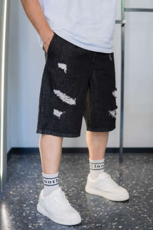Short – Jean Destroyed | Black