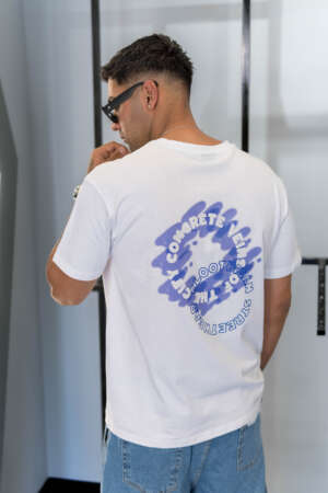 Oversized Tee | Circle Spray | White