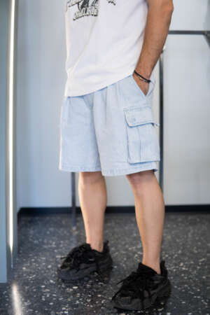 Short – Cargo Jean |  Washed Blue
