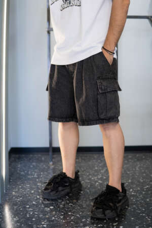 Short – Cargo Jean |  Washed Black