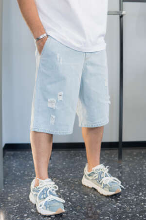 Short – Jean Ripped | Washed Blue