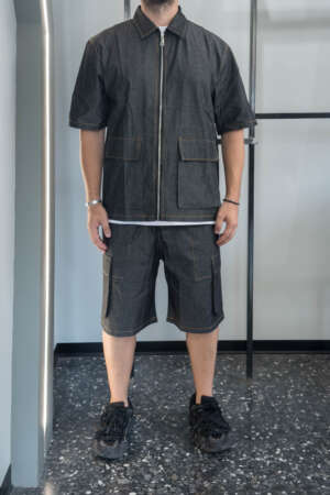 Set Jean Shirt & Short Black