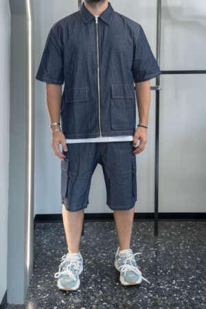 Set Jean Shirt & Short Blue