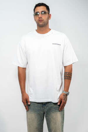 Oversized Tee | Ripped | White