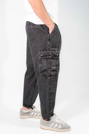 Grey Cargooligan Jean | Straight Fit Crop