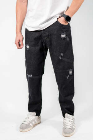 Jean Destroyed  |  Black Tapered Fit