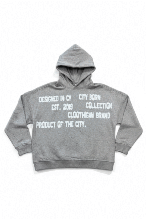 Hoodie -Front Print | Grey