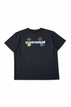 Loose Fit Tee | Front Print | Black