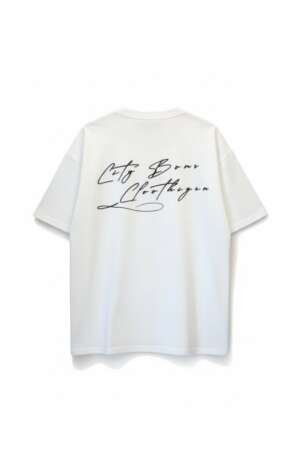 Loose Fit Tee | Calligraphic | White