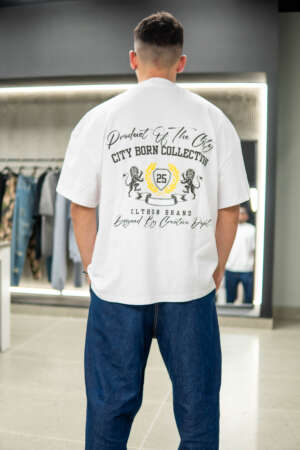 Oversized Tee | Mock Neck | White