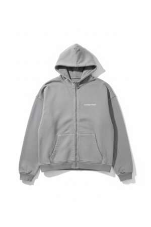 Zip Hoodie -  Washed Silver