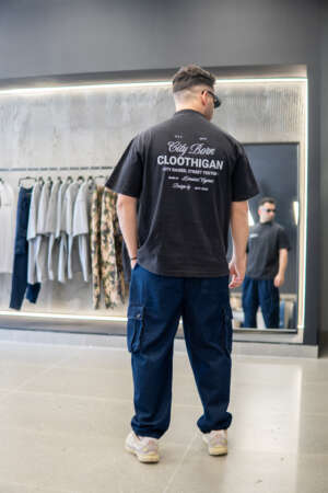 Oversized Tee City Born | Washed  Black