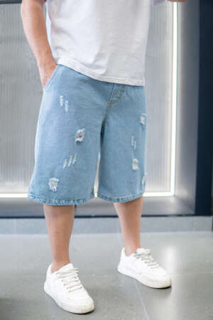 Short – Jean Destroyed | Washed Blue