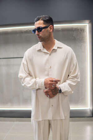 Beige Linen Shirt
