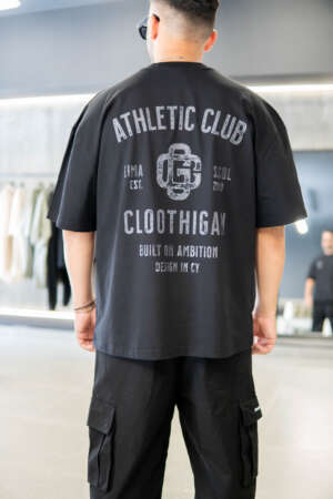 Oversized Tee Athletic Club | Black